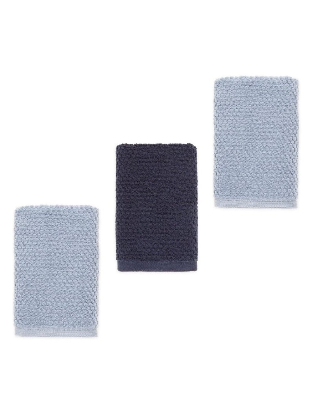 Wild Sage Savannah Quick Dry 90% Cotton HAND TOWELS = 2 Blue Fog + 1 Bijou Blue